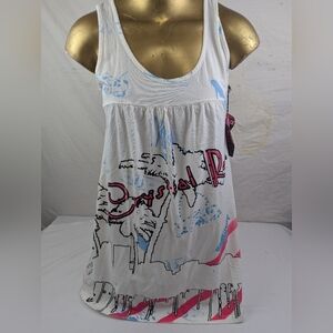 Christian Audigier Crystal Rock NWT Tunic White Womens Medium